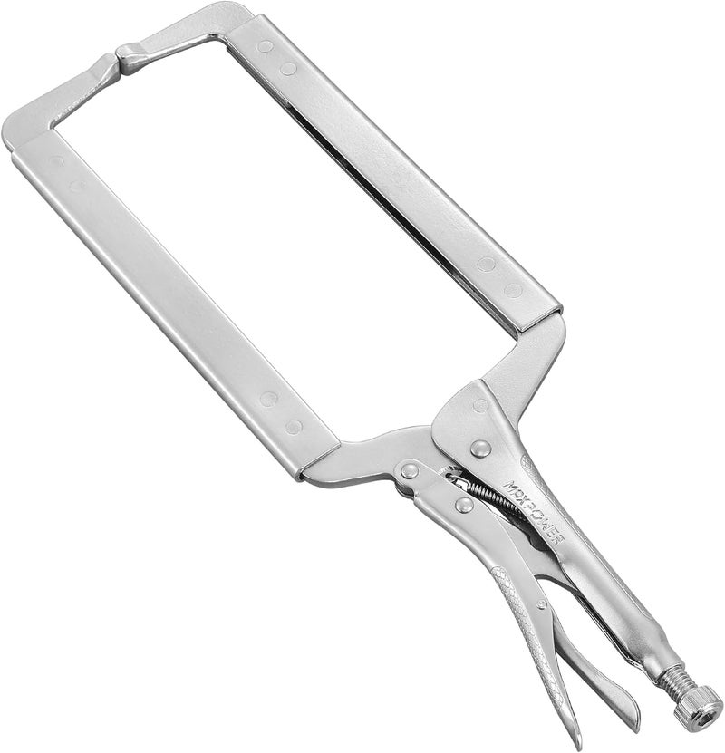 Max Power 18-inch C Clamp Locking Pliers, Locking C Clamp with Regular Tips, MAX Jaw Capacity Up to 6.5" - Image 1